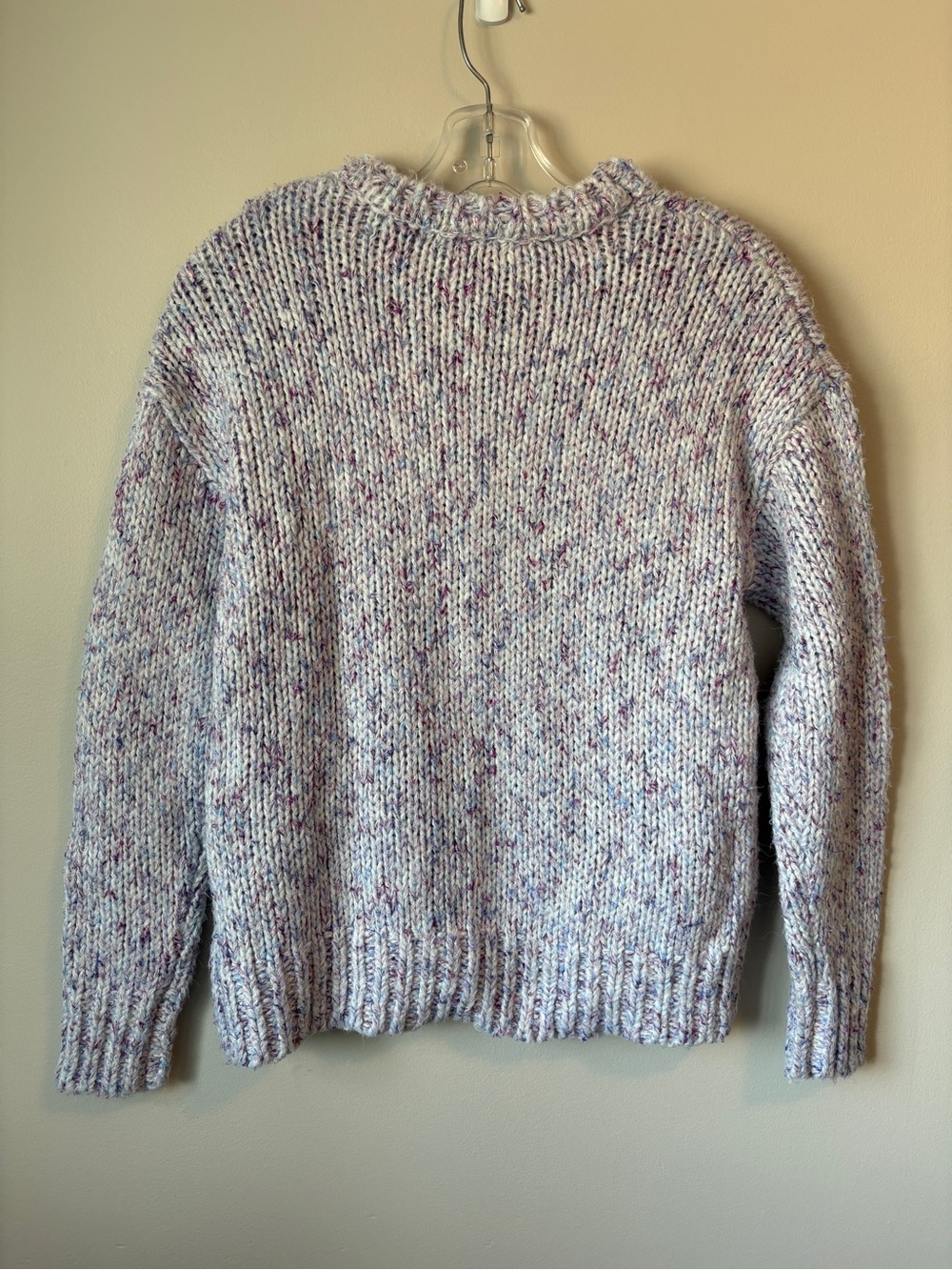 Icône Simons Lavender Periwinkle Confetti Marled Knit Crewneck Sweater Small S - Picture 3 of 6